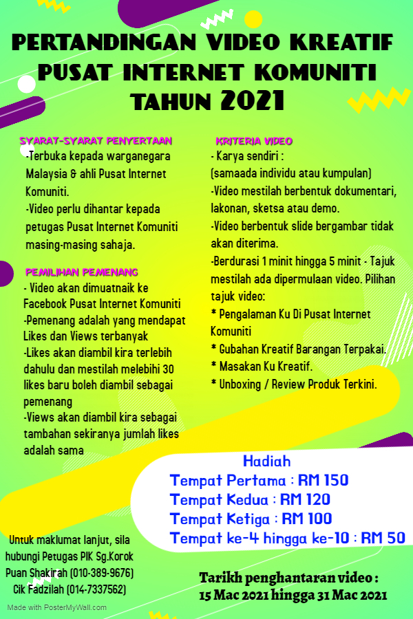 poster pertandingan video kreatif